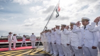 قائد القوات البحرية المصرية الفريق أسامة ربيع يدشن الكورفيت الشبحي جويند