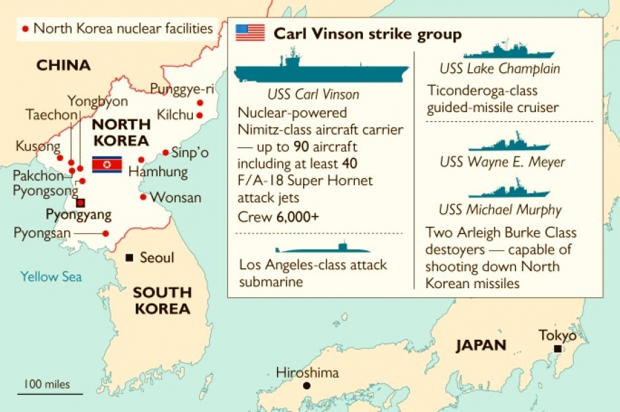 قطع بحرية أميركية يتجاوز سعرها 14 مليار دولار تتجه نحو شبه الجزيرة الكورية